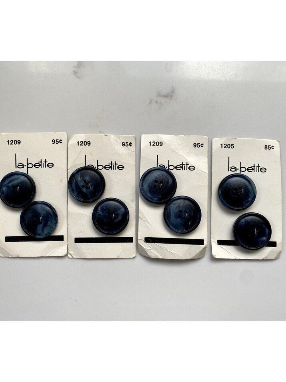 La Petite Blue Marble Buttons - Vintage